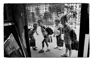 South Corea | Boys looking through a curtain