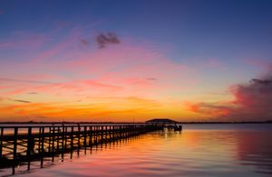 Melbourne Beach Pier at Sunset