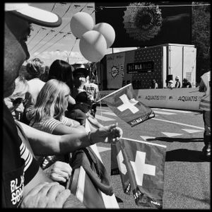 Fans at roadside