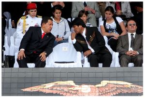 Presidents Hugo Chavez and Evo Morales