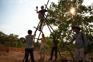 Archeologists work along villagers at ADF’s excavation site in Phnom Kulen. Siem Reap Province, Cambodia.