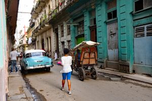 Street Scene in Blue