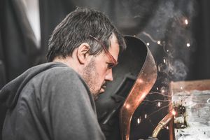 In the metal workshop.