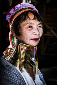 Myanmar minority tribe member, Inle Lake, Shan State