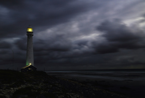 Solitary lights / Slangkop lighthouse, on the Atlantic Ocean, South Africa. I love this lighthouse, above all at twilight and when the sky is overcast and a storm is approaching. Then it reminds me of something like the Treasure Island, Long John Silver and the books I read when I was a boy ...