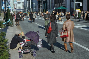 weekend afternoon view of Ginza  Street