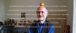 2011, front, archival pigment print (color photograph, with added text).