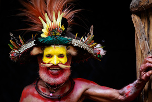 A Huli wigman tribesman from Papua New Guinea