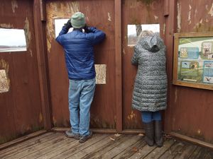 bird-watchers at Carnes Park, Fort Atkinson, Wisconsin, 2022,