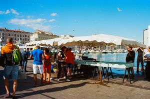 Fish market on the port.
