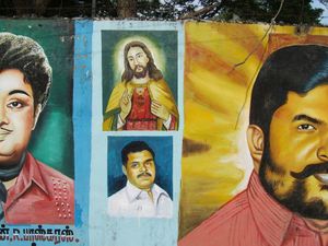 Jesus and the politicians, Madurai, Tamil Nadu, 2010.
