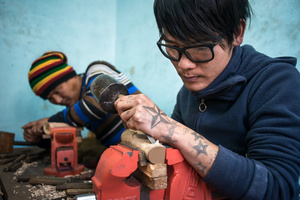 Traditional Bhutanese Woodcarver