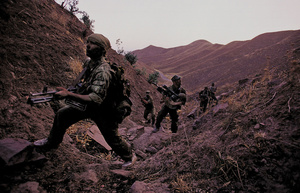 Russian soldiers patrolling