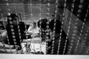 A girl is in nails shop in Korean part of Shinjuku