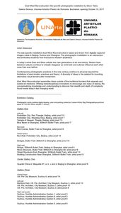 Artist statement and catalog of works in East-West Reconstructed, Bucharest