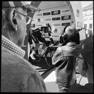 All eyes rived on racing cyclist at the start