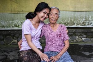 Grand mother and grand daughter.