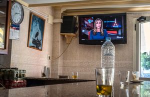 El Puche, Almeria, Spain. World news at a Muslim bar.