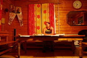 Irina Vikhoreva, a hotelier from Novososedovo village, is designing new buildings for her lodge resort.