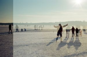 Skating on a frozen lake