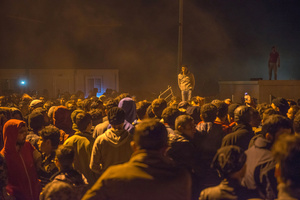 Refugees in the Idomeni camp talk of carrying out a camp-wide hunger strike in order to force the authorities to open the Macedonian border. March 22, 2016.