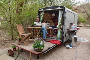 Bill on his Veranda. Moab, UT.      ©David Gardner