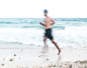Jogging at the beach