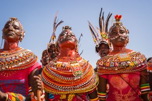 Young women of Rendille tribe dancing