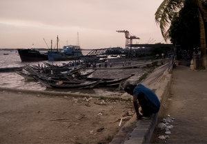 Evening at Yangon´s Harbour