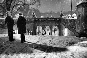 A Snowy Night in Central Park - Bethesda Terrace