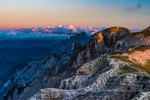 Hiking above the Clouds in the Dolomites