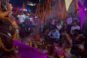 Worshiping Viswa Karma