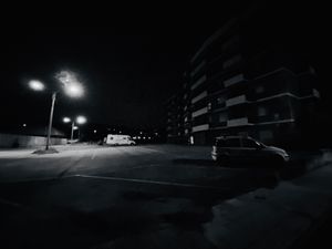 Suburbs in a winter night