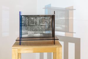 Viewfinder Clash #10, 2020-2021 Modules from transparent colored Acrylic, Gelatin Silver print on glass, 38 x 28 x 18.5 cm