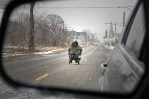 © Nicholas Gregory.     Michael was battling sub-zero temperatures seeking donations near Mack Avenue. Both of his frostbitten feet were amputated after a battle with homelessness in Detroit.