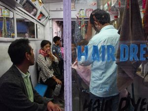 barbershop, McLeod Ganj, Dharamsala, H.P., India, 2017,