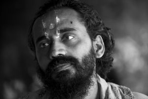 The joung saddhu in the Shiva temple