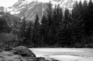 THE OLD CABIN BY THE FROZEN WATER