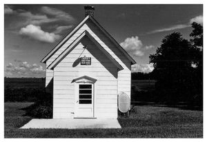 Postcard 6:  Standart, Iowa County, WI, 1977: 4" x 5.75" duotone printing (original:  gelatin silver print, collection of the Art Institute of Chicago).