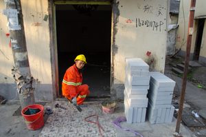 Bricking up the doorways
