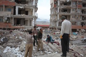 Some of the local people searching for their belongings under the debris