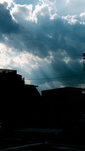 From between the clouds