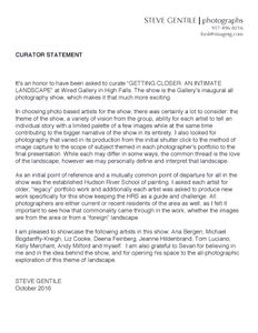 GETTING CLOSER Curator's Statement