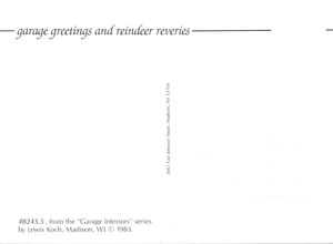 1983, back of postcard, with 'garage greetings.'