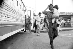 Happy father arriving in Mexicali