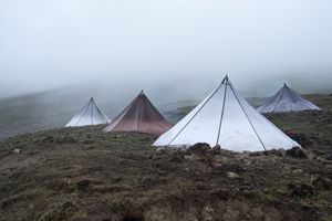 Family tents at the Pulvari caterpillar camp. Upper Dolpo, Nepal, June 2017.