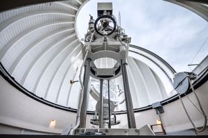 Inside the dome of the Solar Observatory Einsteintower in Potsdam, Germany.