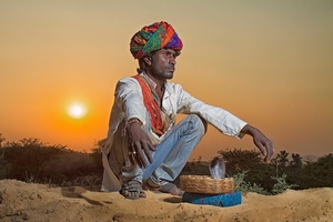 Traditional snake charmer