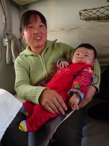 Mother and child on the train