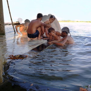 Boys jump into the Ganges #2